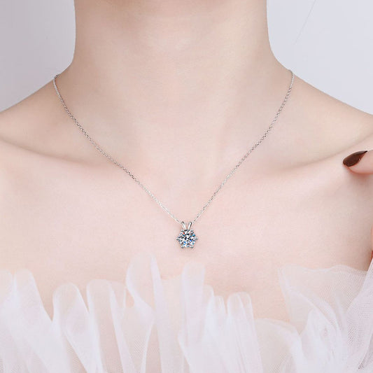 Eva : Collier Brillant Moissanite 1 Carat – Bijou Argent S925