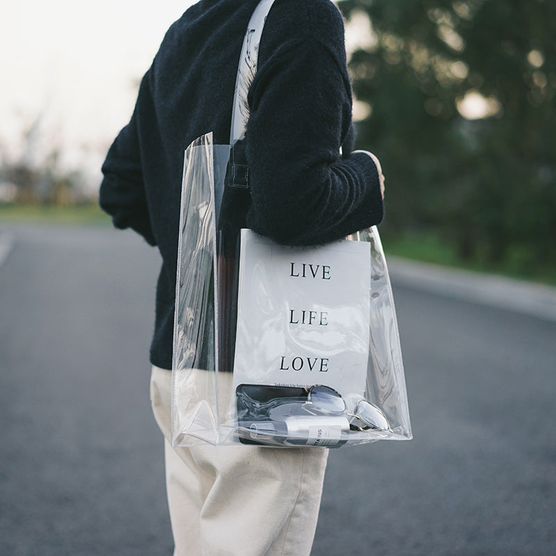 Tote Bag Lazura™ – Sac PVC Transparent à Reflets Brillants