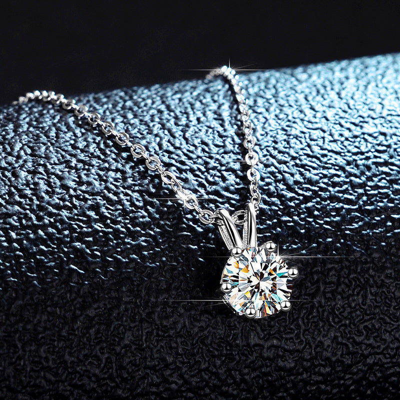 Eva : Collier Brillant Moissanite 1 Carat – Bijou Argent S925