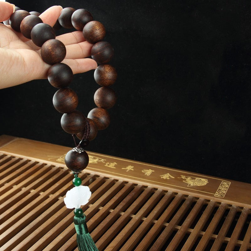 Bois Sacré – Bracelet en Perles d’Agarwood Qinan Noir (Agarwood Beads)