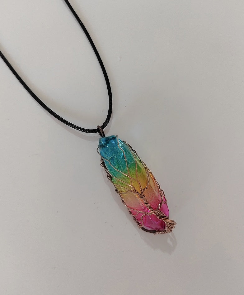 Collier Pierre Arc-en-Ciel Protection & Chance