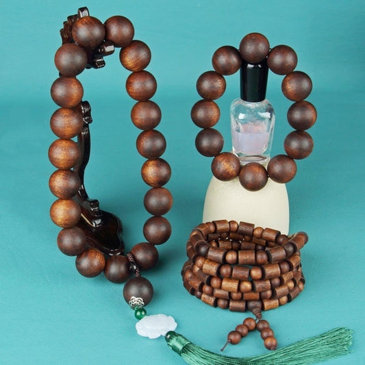 Bois Sacré – Bracelet en Perles d’Agarwood Qinan Noir (Agarwood Beads)