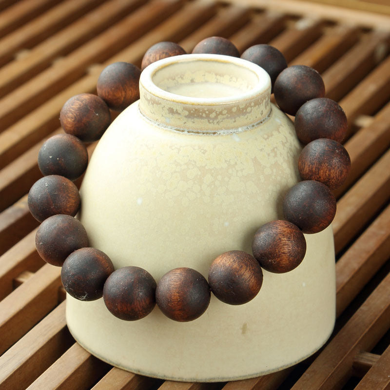 Bois Sacré – Bracelet en Perles d’Agarwood Qinan Noir (Agarwood Beads)