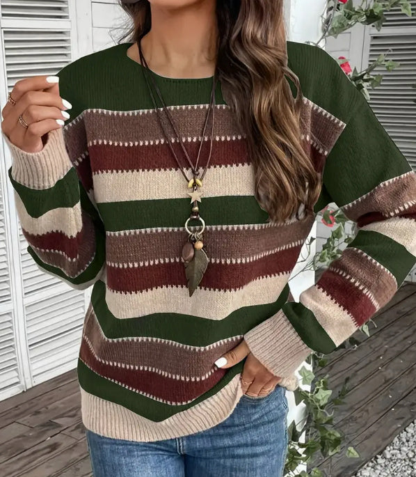 Pull Femme Lidia – Gilet Long Vert Armée en Polyester Chic