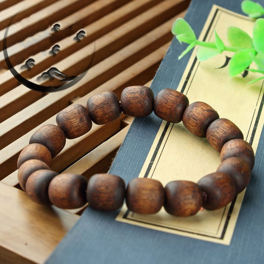 Bois Sacré – Bracelet en Perles d’Agarwood Qinan Noir (Agarwood Beads)