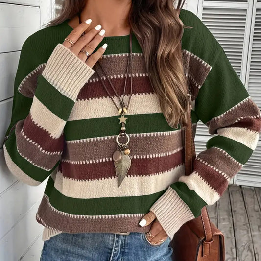 Pull Femme Lidia – Gilet Long Vert Armée en Polyester Chic