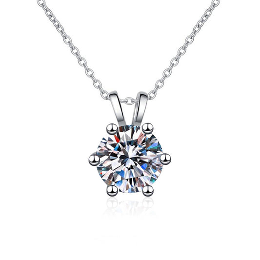Eva : Collier Brillant Moissanite 1 Carat – Bijou Argent S925
