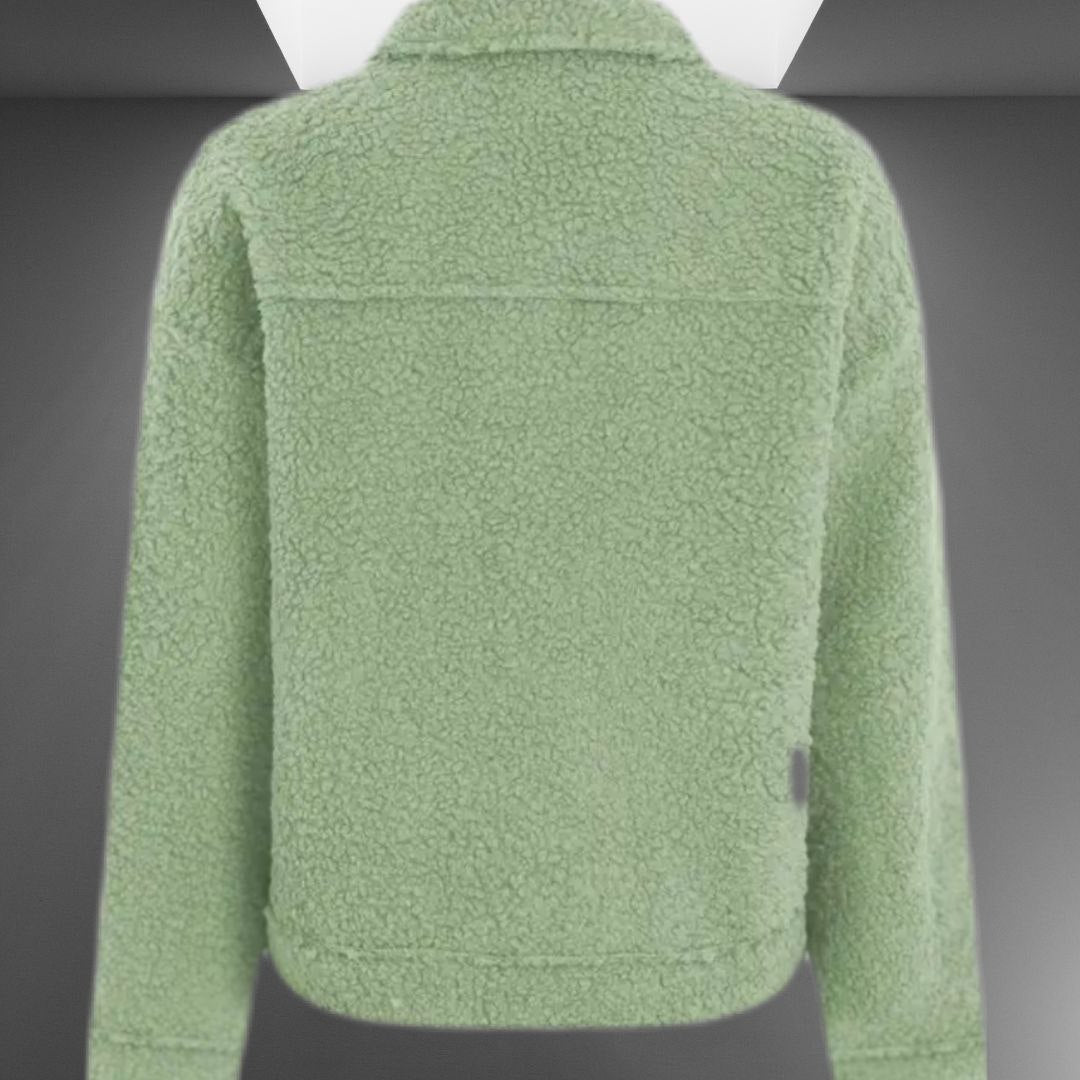 Veste Polaire Vert Avocat – Fausse Fourrure Extensible & Polyvalente.