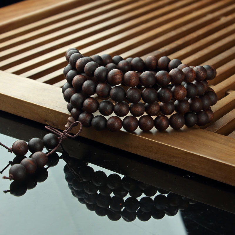 Bois Sacré – Bracelet en Perles d’Agarwood Qinan Noir (Agarwood Beads)