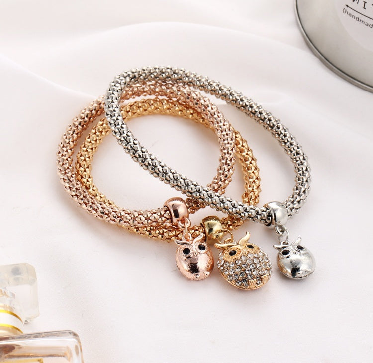 Bracelet hibou charme en cristal