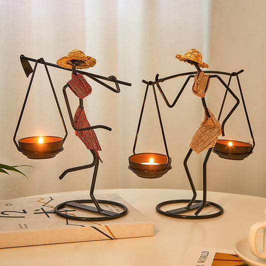 Bougeoir Décoratif en Fer Forgé – Style Cérémonial Artisanal | Élégance & Tradition