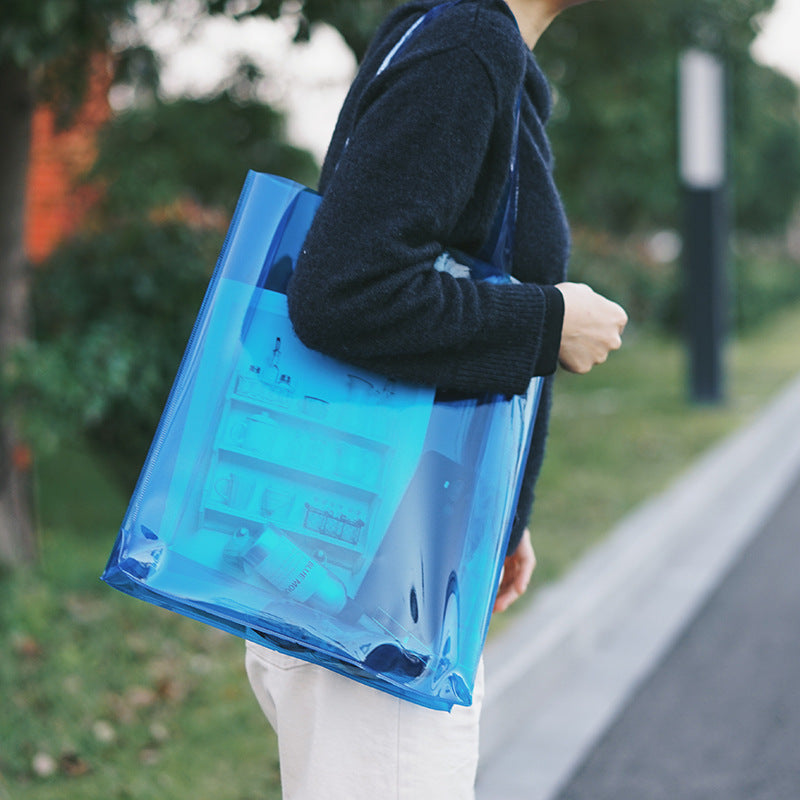 Tote Bag Lazura™ – Sac PVC Transparent à Reflets Brillants