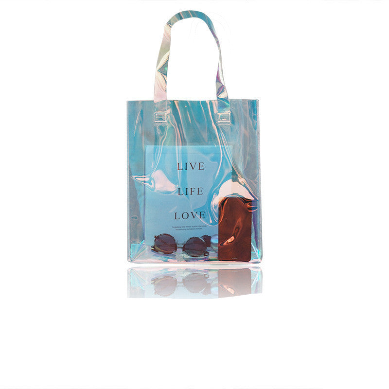 Tote Bag Lazura™ – Sac PVC Transparent à Reflets Brillants