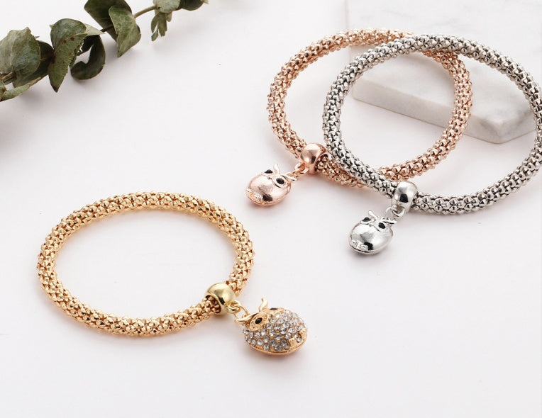 Bracelet hibou charme en cristal