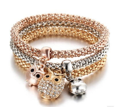 Bracelet hibou charme en cristal