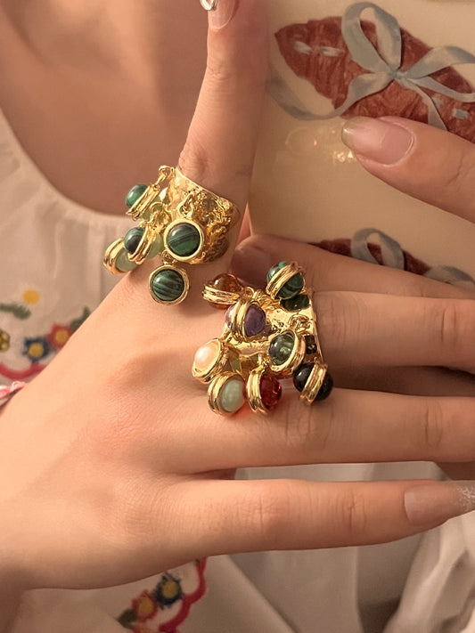 Bague Bohème Multicolore – Style Art Déco