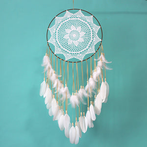 Dreamcatcher Plume en Crochet – Carillon Créatif au Vent