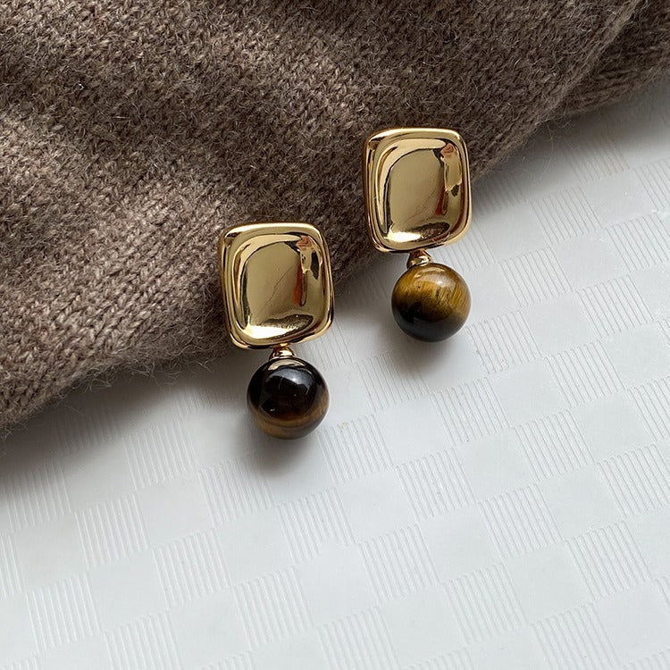 Boucles d’Oreilles Quadrilatère Style Maillard