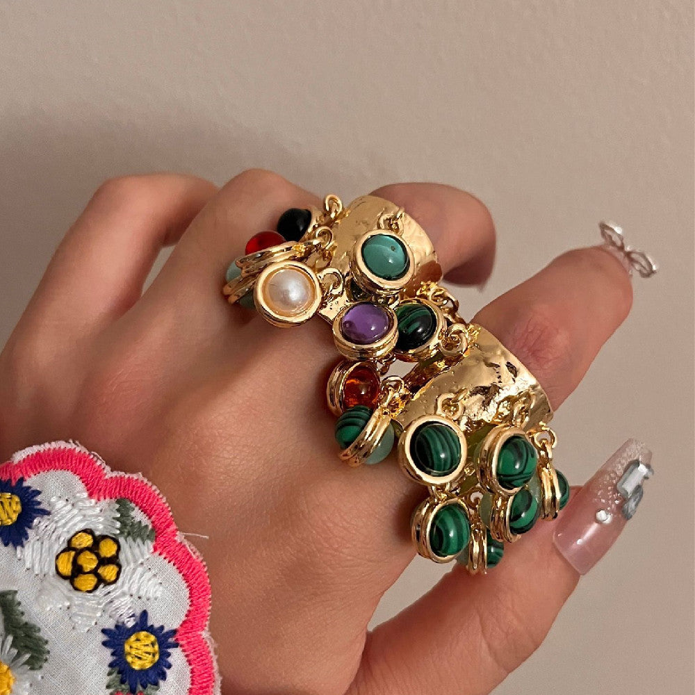 Bague Bohème Multicolore – Style Art Déco