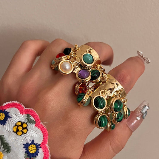 Bague Bohème Multicolore – Style Art Déco