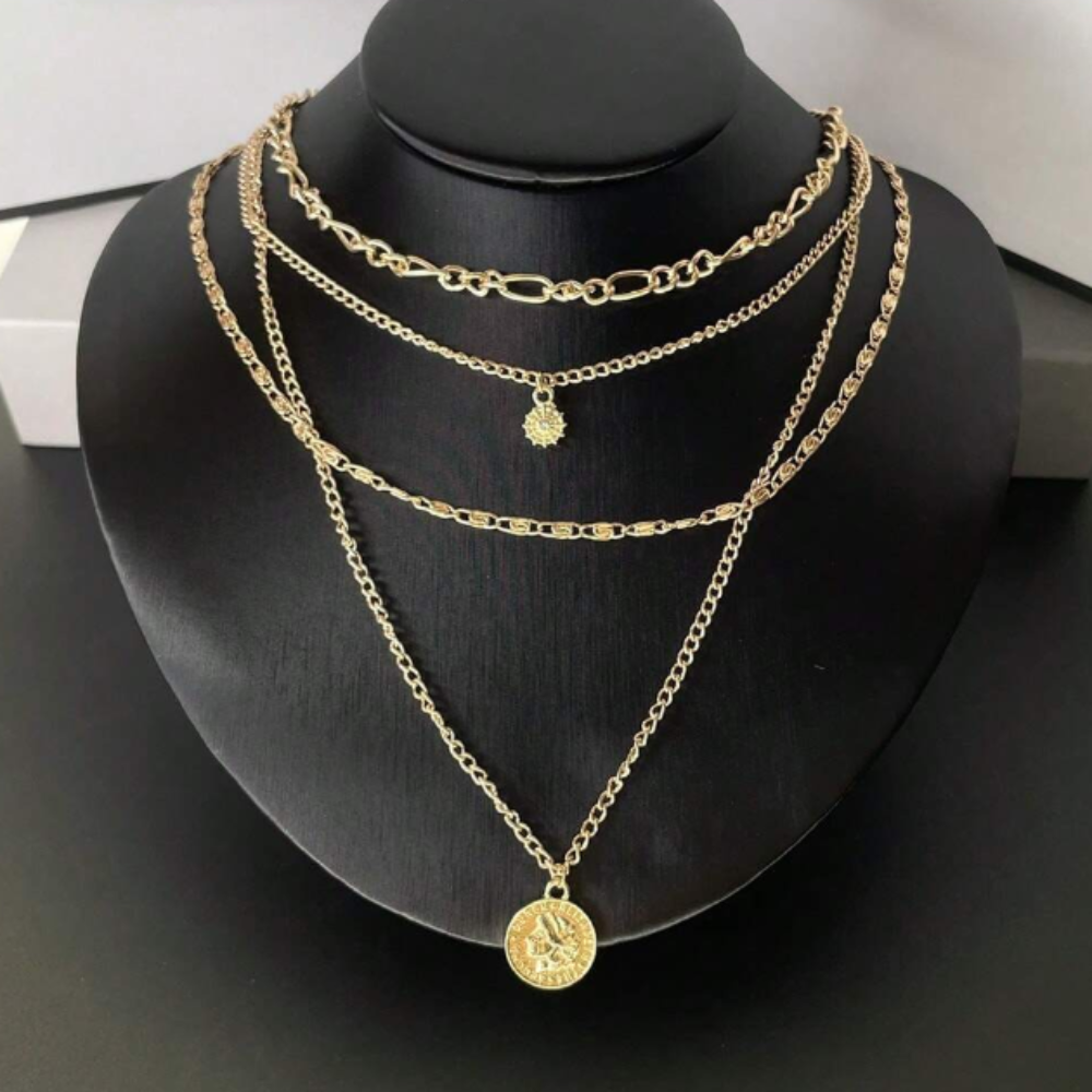 ÉclatDoré : Bijou collier multi-chaînes tendance