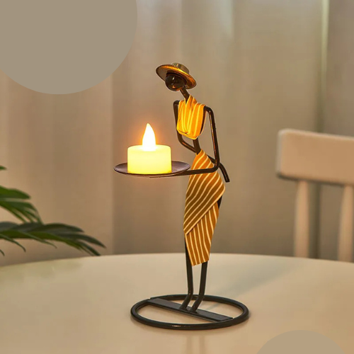 Bougeoir Décoratif en Fer Forgé – Style Cérémonial Artisanal | Élégance & Tradition