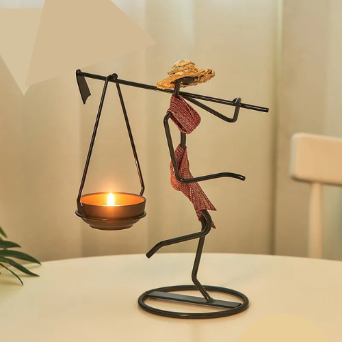 Bougeoir Décoratif en Fer Forgé – Style Cérémonial Artisanal | Élégance & Tradition