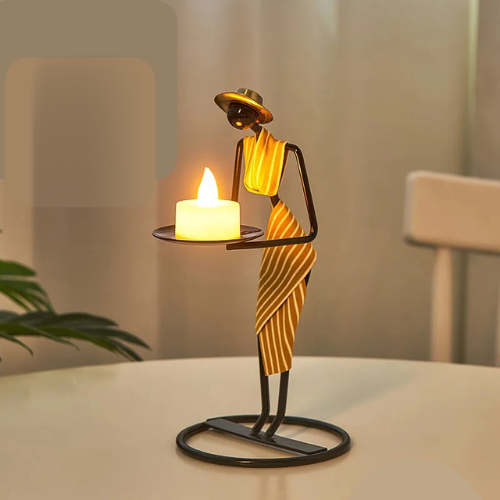 Bougeoir Décoratif en Fer Forgé – Style Cérémonial Artisanal | Élégance & Tradition