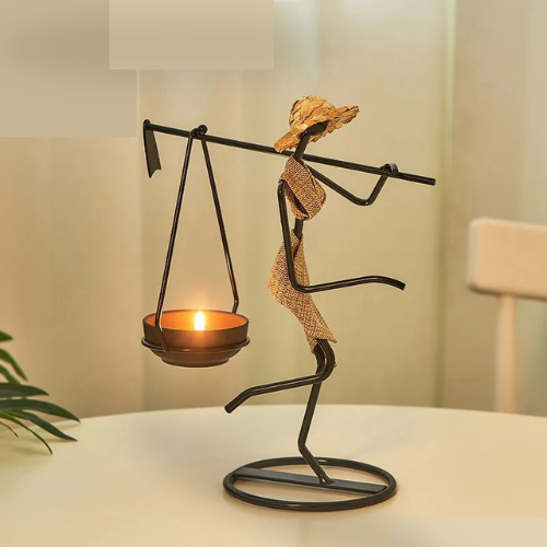 Bougeoir Décoratif en Fer Forgé – Style Cérémonial Artisanal | Élégance & Tradition