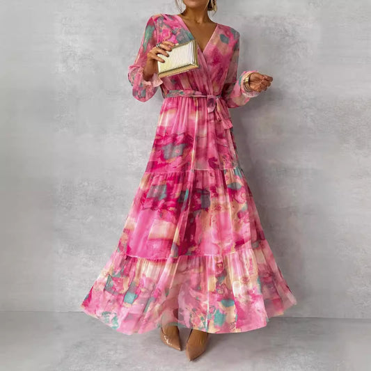 Libre & Lumineuse – Robe Rose à Volants