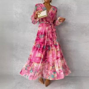 Libre & Lumineuse – Robe Rose à Volants