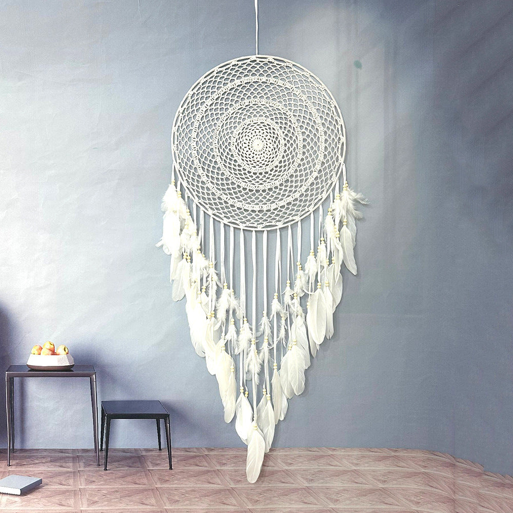 Dreamcatcher Plume en Crochet – Carillon Créatif au Vent