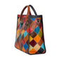 Sac à Main Rétro en Cuir Véritable Multicolore - Style Patchwork Unique