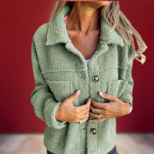 Veste Polaire Vert Avocat – Fausse Fourrure Extensible & Polyvalente.