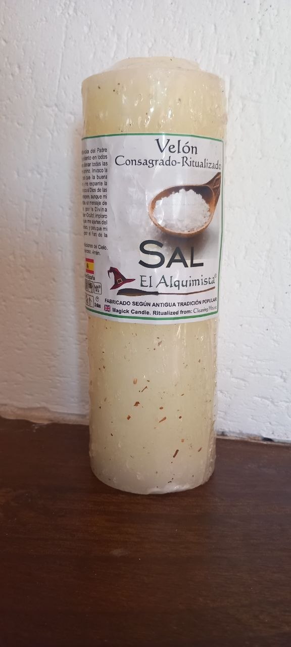 Bougie au Sel Velon Rituelle : Consacrée & Préparée (Haute Protection & Magie Alchimique)