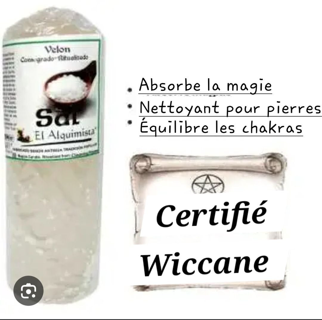 Bougie au Sel Velon Rituelle : Consacrée & Préparée (Haute Protection & Magie Alchimique)