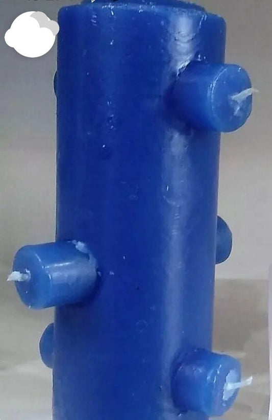 Velon 7 Mèches Bleu Sal El Alquimista : La Bougie Rituelle Brise-Sort & Libération Énergétique
