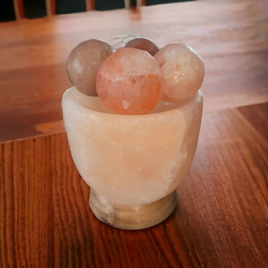 Lampe de Sel de l’Himalaya “Zen Massage” : Lumière Apaisante & 4 Sphères Relaxantes
