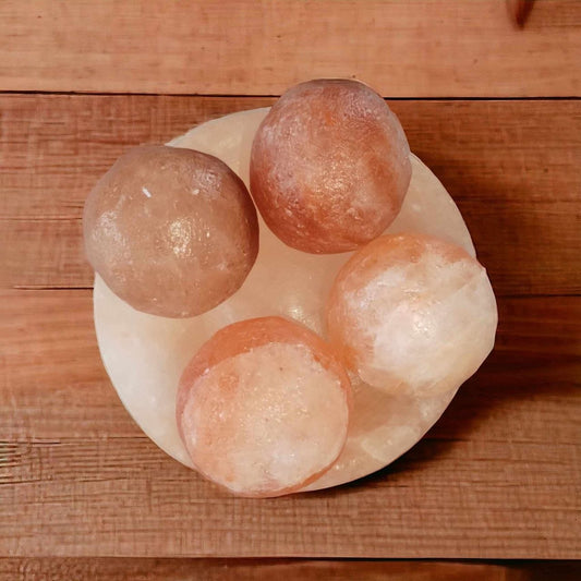 Lampe de Sel de l’Himalaya “Zen Massage” : Lumière Apaisante & 4 Sphères Relaxantes
