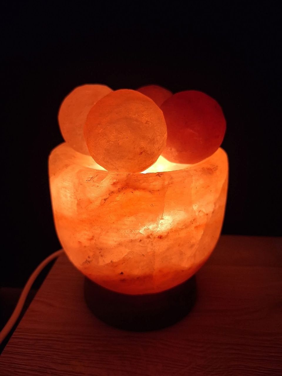 Lampe de Sel de l’Himalaya “Zen Massage” : Lumière Apaisante & 4 Sphères Relaxantes